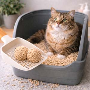 Arena de pellets para gatos: absorción natural, limpieza visual y menos residuos
