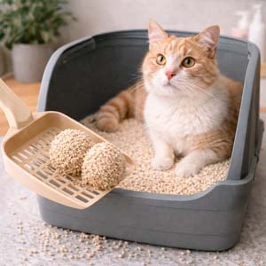 Arena vegetal para gatos